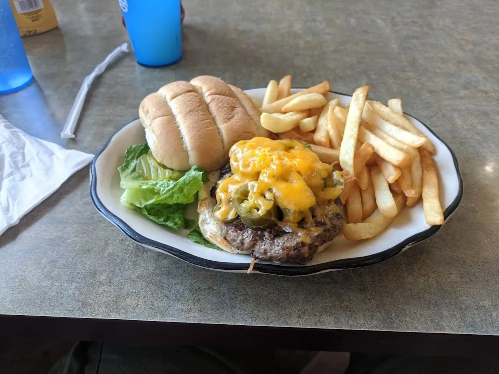 Jalapeno Cheese Burger and Fries